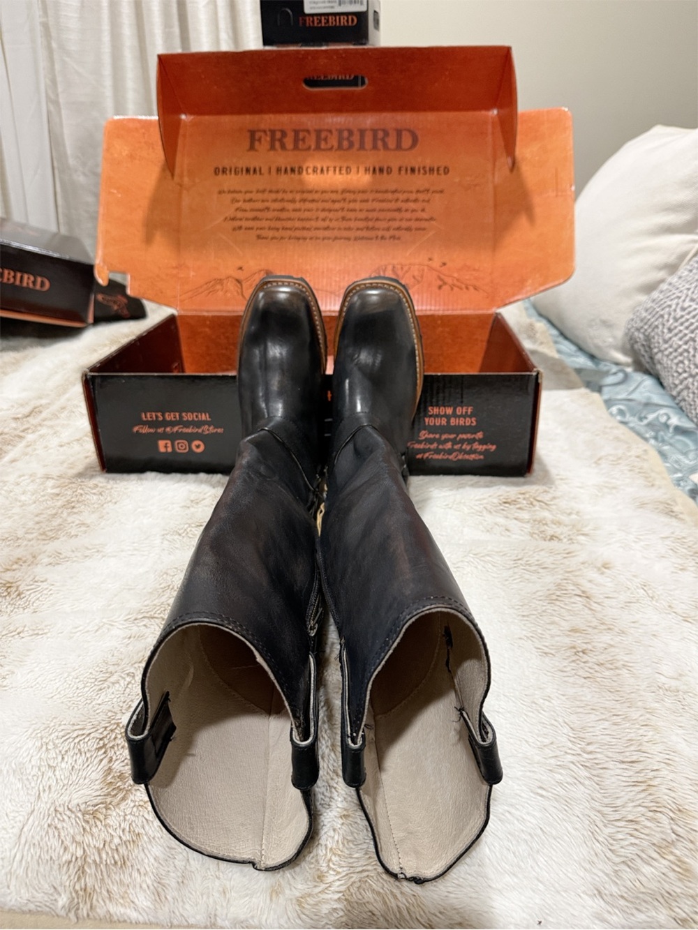 FREEBIRD Wagner Black Leather Tall Harness Boots Size 8 NIB $295 - Picture 4 of 6